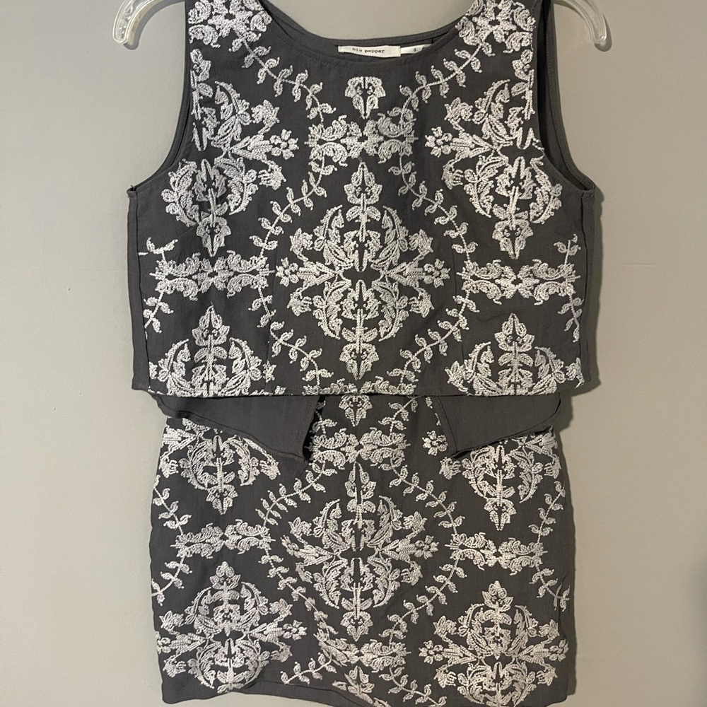 Grey and white two-piece set